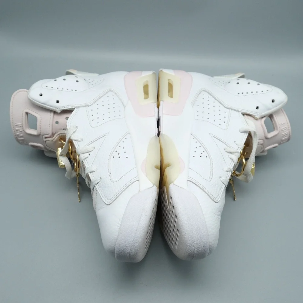 Nike Air Jordan 6 Retro Gold Hoops Wmns 11 Men 9.5 White Pink DH9696-100